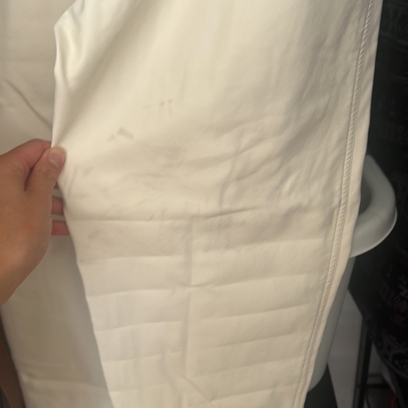 Free People Cream Pleated Faux Leather Pants - Picture 4 of 5